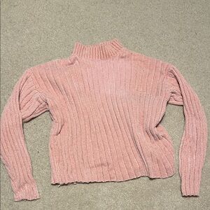 Art Class Pink Ribbed Turtleneck Sweater